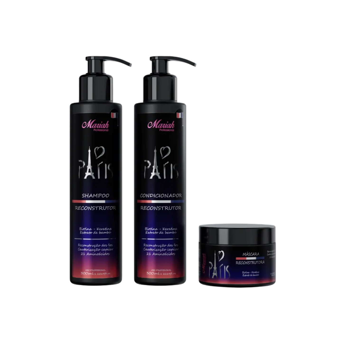 Productos Shampoo, Acondicionador y Mascara de Paris Reconstruccion