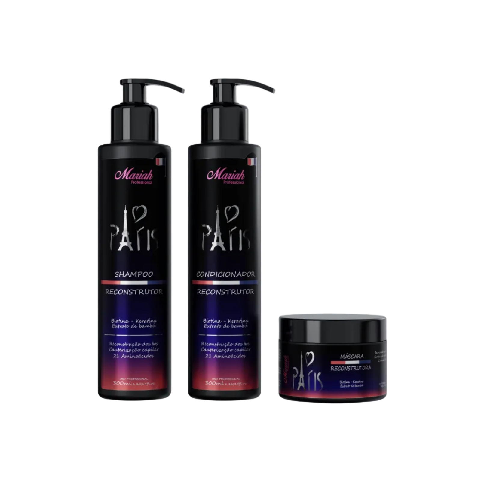 Productos Shampoo, Acondicionador y Mascara de Paris Reconstruccion